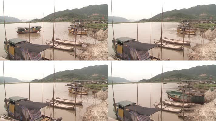 J广东惠州惠东海龟湾渔船实拍视频
