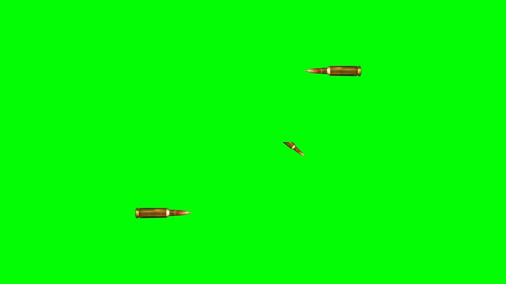 绿幕抠像子弹飞行视频，绿屏子弹射击素材