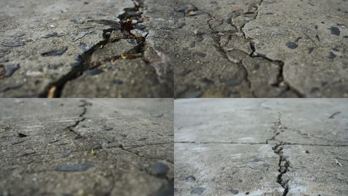 裂开的路 水泥路 坏掉的水泥路 老水泥路