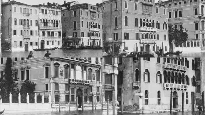 30年代威尼斯城市街道建筑交通
