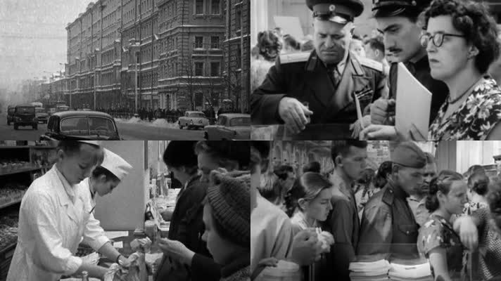 60年代苏联俄罗斯百货商场购物消费者