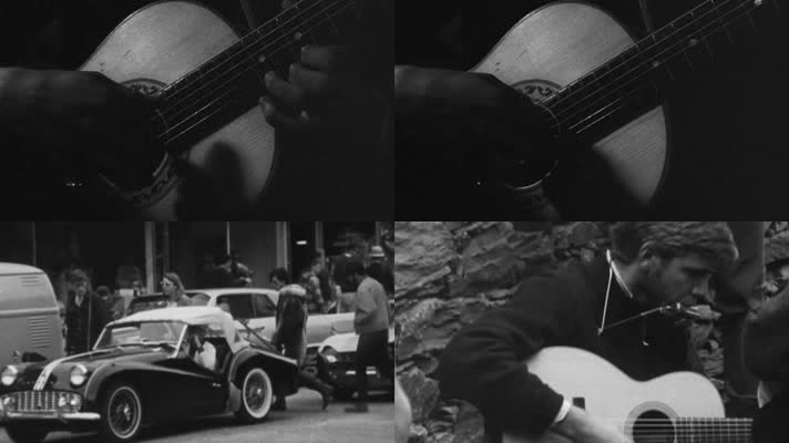 60年代青年大学生吉他热流行歌曲摇滚乐民谣