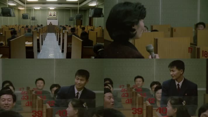 90年代朝鲜大学多媒体教室英语课堂大学生