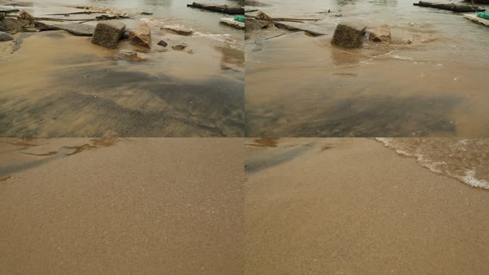 C福建晋江围头村海滩沙石高清实拍视频
