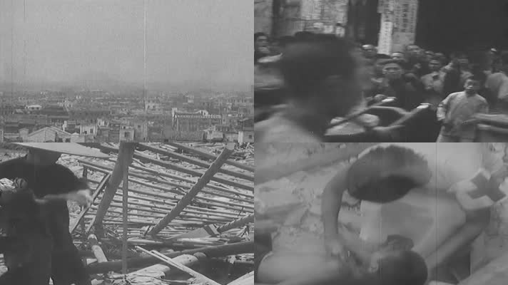 30年代的南京遭受日军炮火轰炸影像