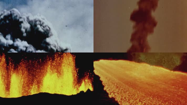 60年代自然灾害活火山喷发爆发火山岩