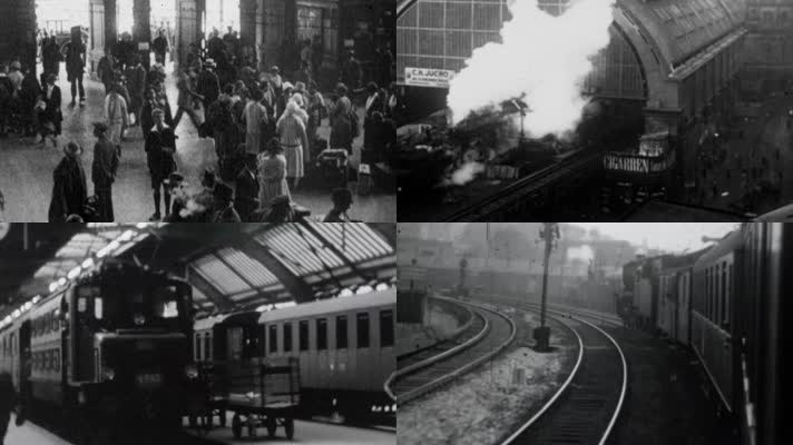 20年代欧洲德国柏林老式蒸汽内燃火车发展