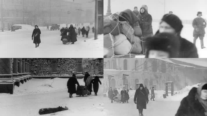 二战苏联列宁格勒斯大林格勒城市积雪