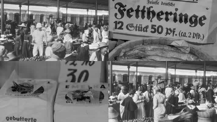 40年代南非开普敦菜市场居民生活