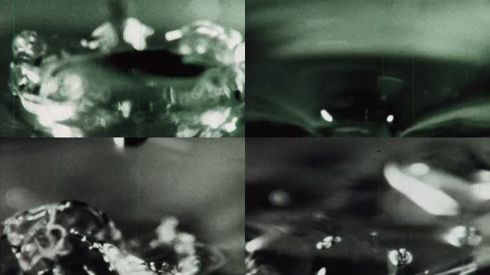 60年代水滴雨滴掉落水花高速摄影慢动作