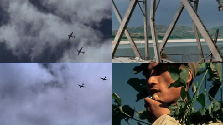 朝鲜战争抗美援朝防空高射炮击落飞机