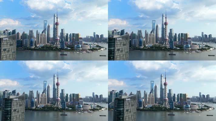 上海外滩黄浦江城市风光航拍【4K60】