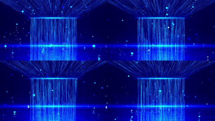 4K高清蓝色唯美粒子空间光线科技背景