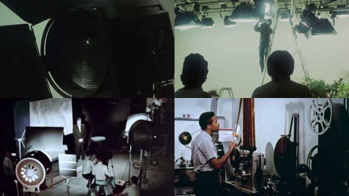 40年代摄影棚电影剪辑制作胶片胶卷冲洗设备