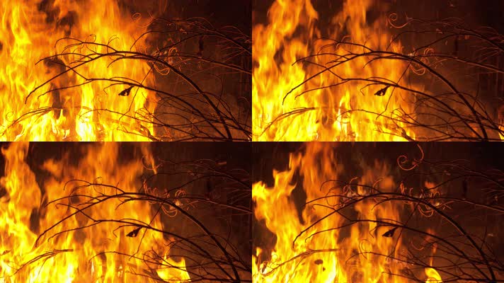 森林大火秸秆禁烧焚烧火焰燃烧