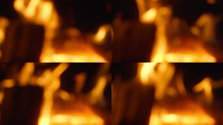 背景壁炉木炭篝火燃烧火焰虚化