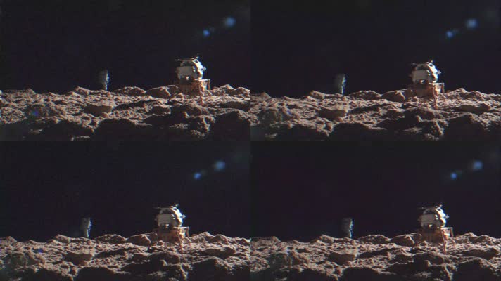 月球上的宇航员月球车