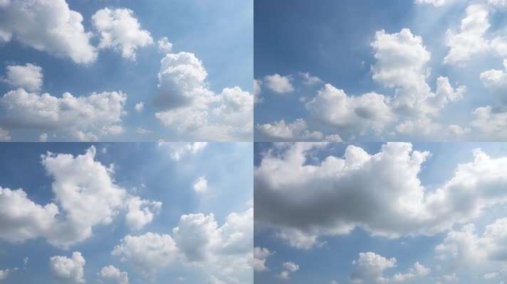 蓝天白云朵云彩移动延时唯美