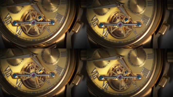 金色机械手表时钟机芯指针