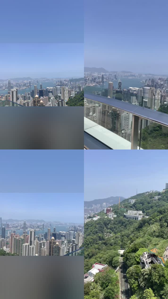 香港山顶实拍维港景观视频