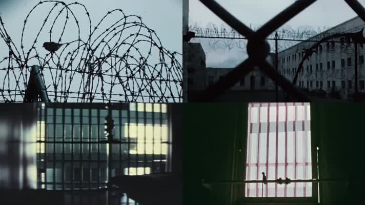 70年代监狱牢房围墙高墙铁窗铁丝网