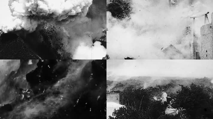 1944年意大利维苏威活火山爆发岩浆喷射