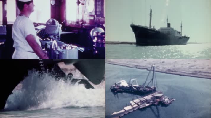 70年代苏伊士运河油轮搁浅翻船侧翻事故现场