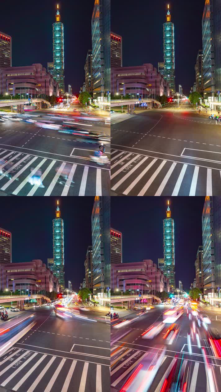 延时摄影汽车连城光线城市夜景街景
