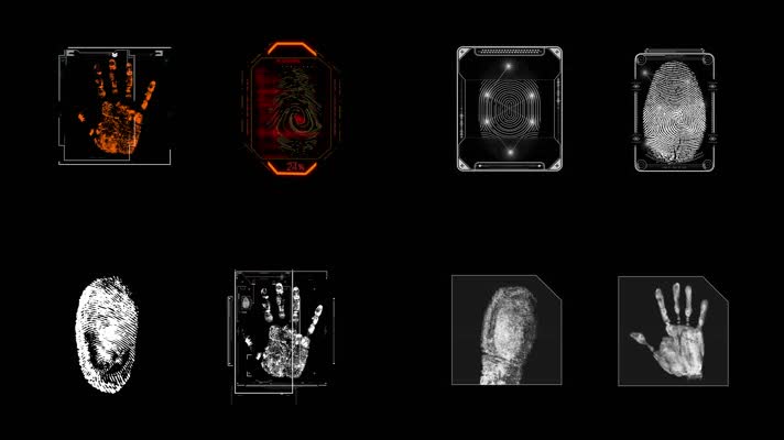hud指纹扫描识别科技智能元素17组