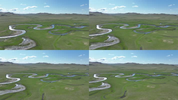 草原曲河风光风景 (7)蜿蜒的河流