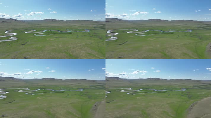 草原曲河风光风景 (8)蜿蜒的河流