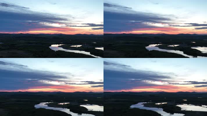 海拉尔河湿地晚霞风光 (6)草原的落日