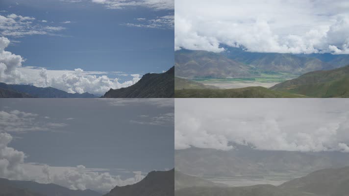 旅拍西藏藏区沿途山川草地风光