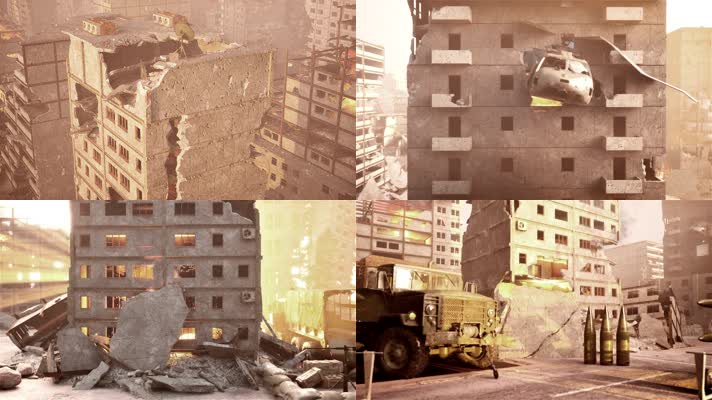 战争城市建筑废墟