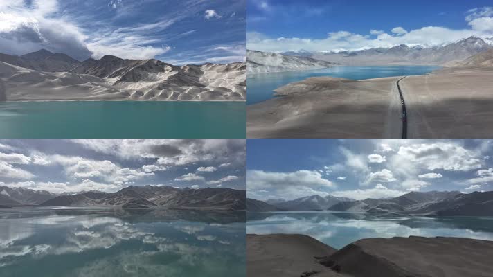 新疆帕米尔高原白沙山和白沙湖