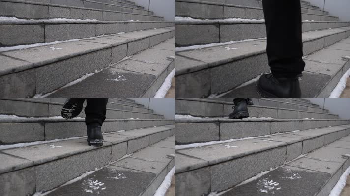 走路上台阶慢镜头素材 (5)