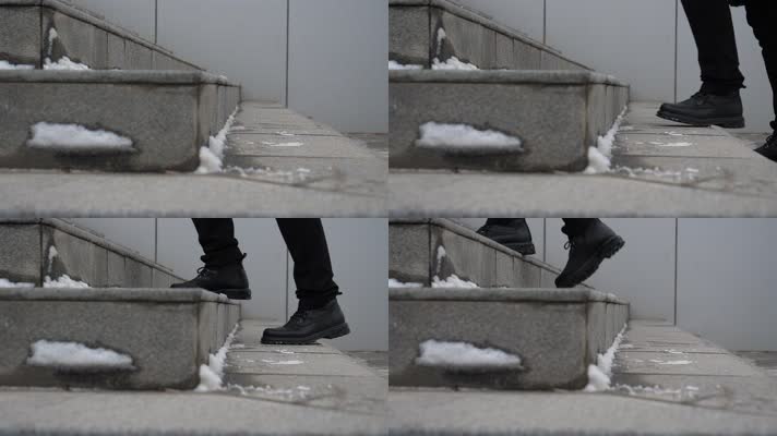 走路上台阶慢镜头素材 (6)