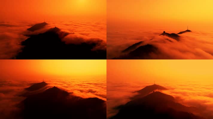 清晨云雾缭绕的白狼峰