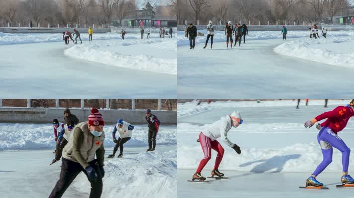 冰雪运动滑冰溜冰东北冬季