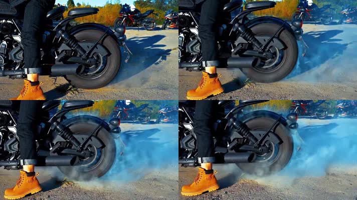摩托车烧胎视频