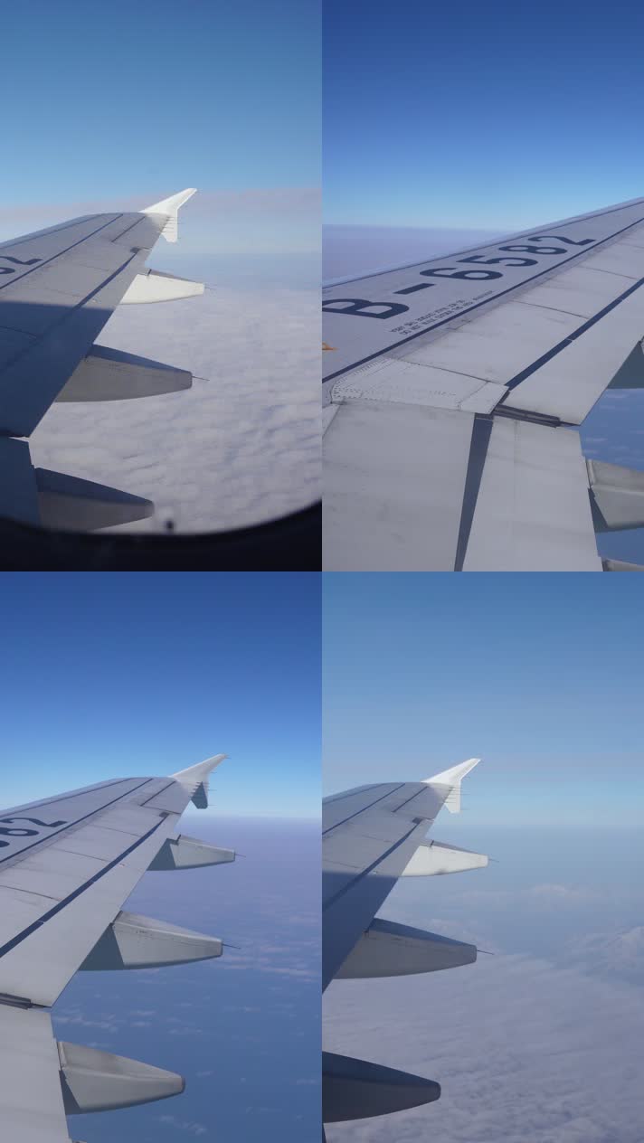 飞机高空穿越云层飞行旅游