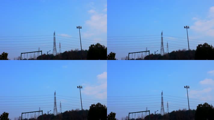 蓝天下的电力塔