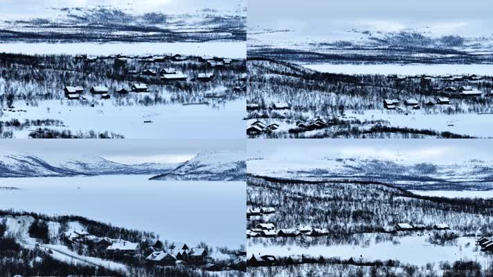 4K航拍北欧芬兰最美雪景风光