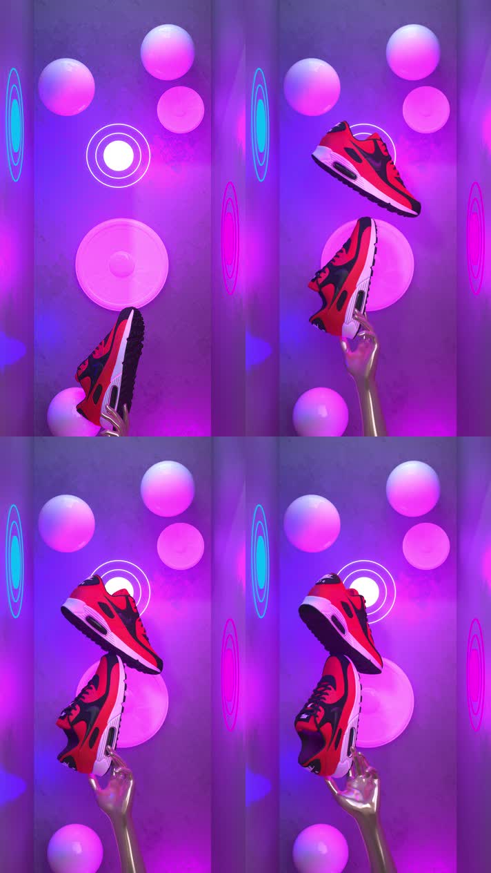 橱窗展示产品展示竖屏4k投影全息视运动鞋