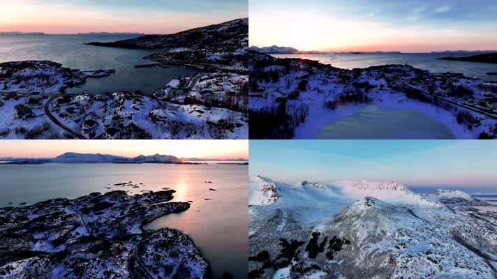 4K航拍挪威塞尼亚岛自然风光
