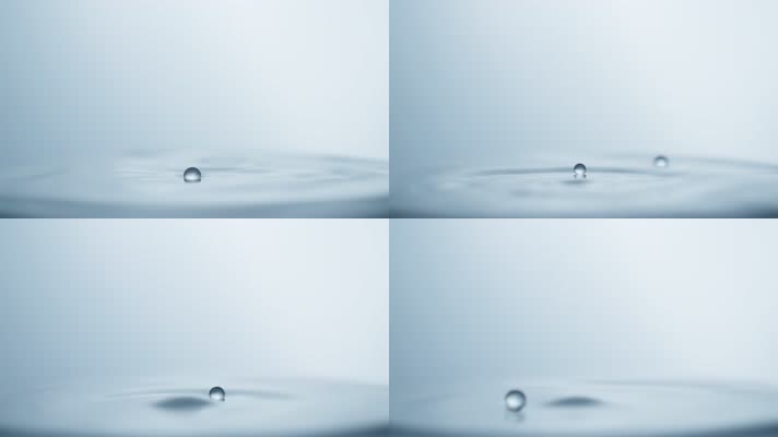 透明清澈水滴溅起水花升格慢镜头