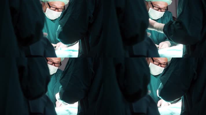 医生在手术室中做手术抢救病人_4K