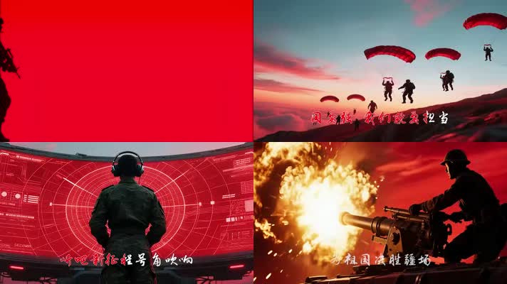 4K字幕伴奏阎维文歌曲强军战歌背景视频素
