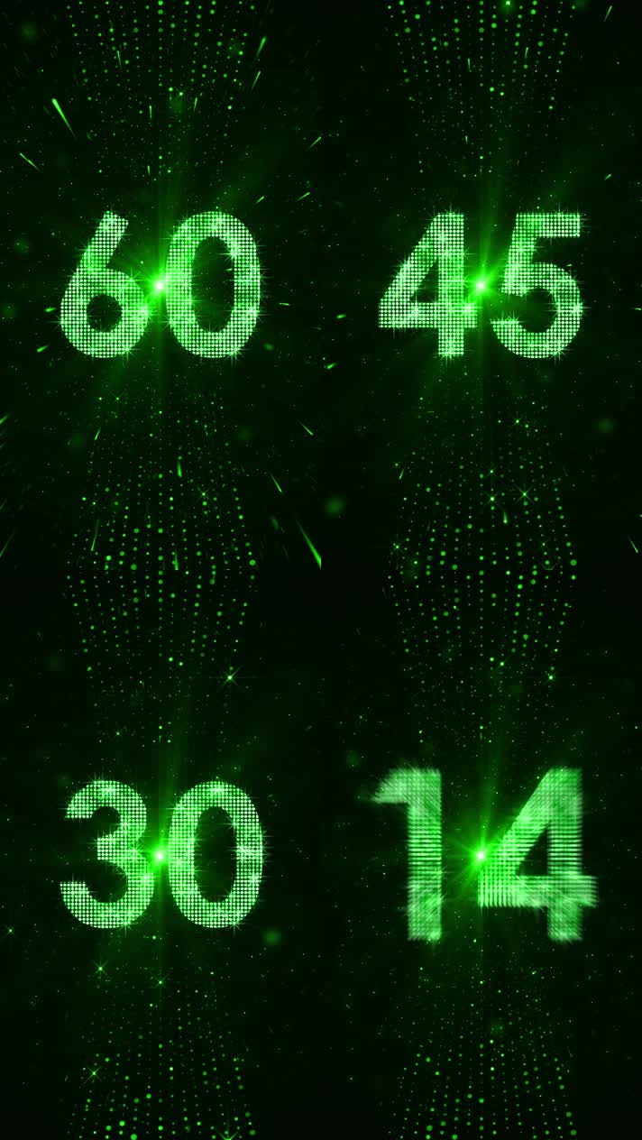 绿色竖版竖屏星光60秒倒计时